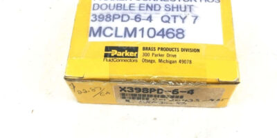 NEW IN BOX OF 7 PARKER 398PD-6-4 Double End Shut-Off Pipe Connector, (A117) 1