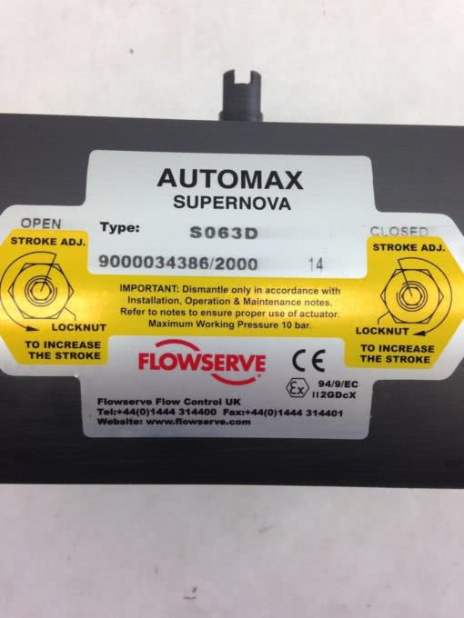 FLOWSERVE AUTOMAX SUPERNOVA S063D (B407) 2