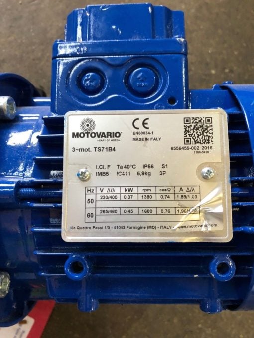 NEW MOTOVARIO TS71B4 3 PHASE BRAKE MOTOR WITH H032 REDUCER FAST SHIP! (NP11) 4