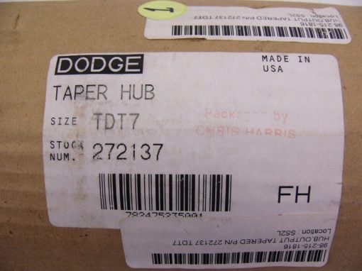 NEW IN PACKAGE Dodge Taper Output Hub 272137 Size: TDT7 for Speed Reducer, (B82) 4