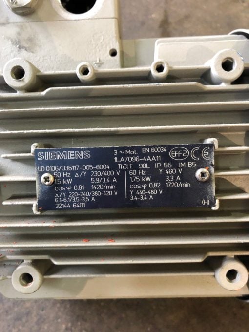 NEW SIEMENS 1LA7096-4AA11 3 PHASE 1.5/1