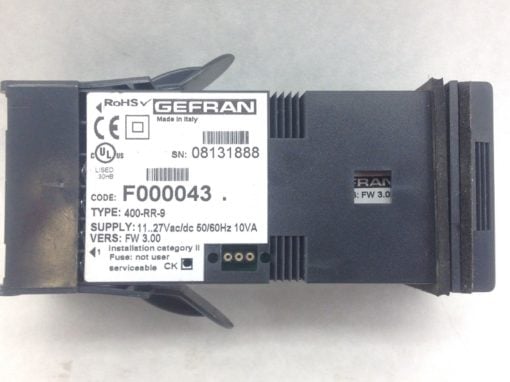 GEFRAN F000043 TEMPERATURE CONTROL DIGITAL DISPLAY 400-RR-8 VERS: FW3