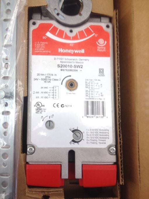 HONEYWELL S20010-SW2 FOLDING ACTUATOR with SPRING RETURN, PLUG-IN MOUNT (B408) 2