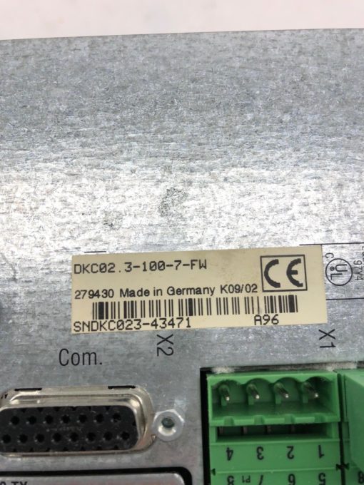 REPAIRED REXROTH DKC02 3-100-7-FW INDRAMAT SERVO CONTROLLER, MISSING FRONT COVER 2