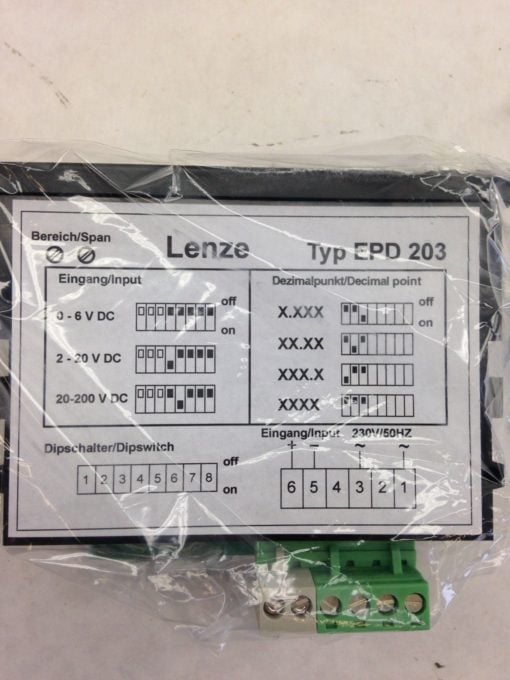 LENZE EPD 203 DISPLAY PANEL (A761) 2