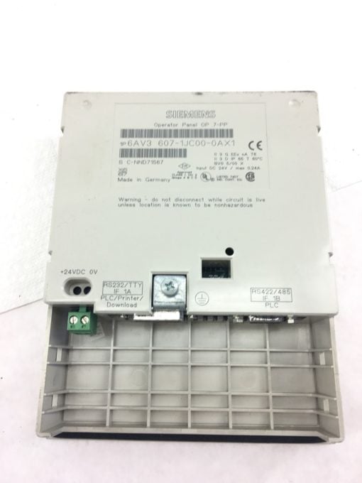 NEW Siemens 6AV3607-1JC00-0AX1 6AV3 607-1JC00-0AX1 OP7/PP Operator Panel, (B378) 2