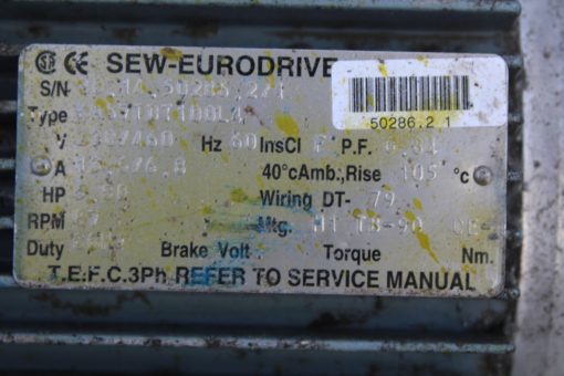 sew-eurodrive type KA67TDT100L4 with type 977 converter *used* (P17) 3