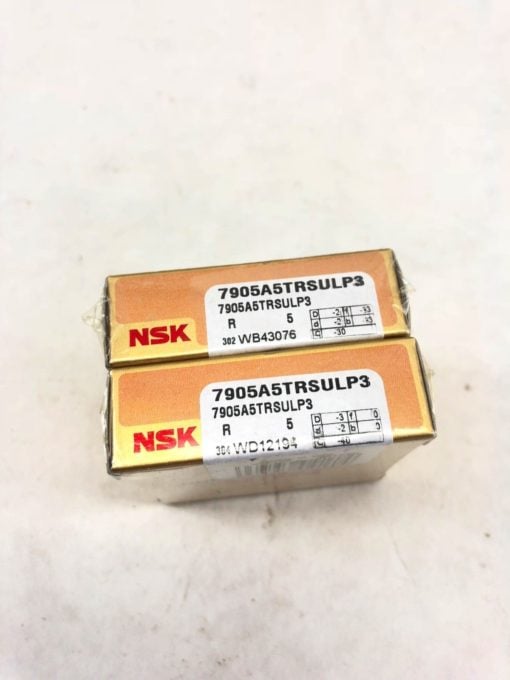 LOT OF 2 NEW IN BOX NSK 7905A5TRSULP3 PRECISION ANGULAR CONTACT BEARING (F269) 2