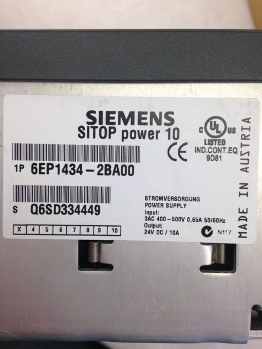 SIEMENS 6EP1434-2BA00 24V/10A POWER SUPPLY (B409) 2
