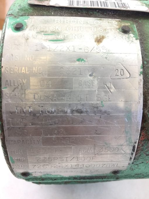 DURCO DX22419BD PUMP CARTRIDGE CASE (B401) 2