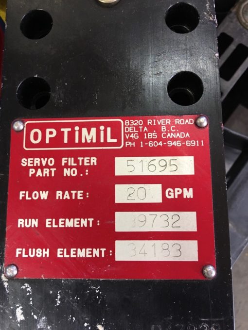 NEW OPTIMIL 51695 HYDRAULIC SERVO FILTER, 20 GPM, FAST SHIPPING! (HP PT) 2