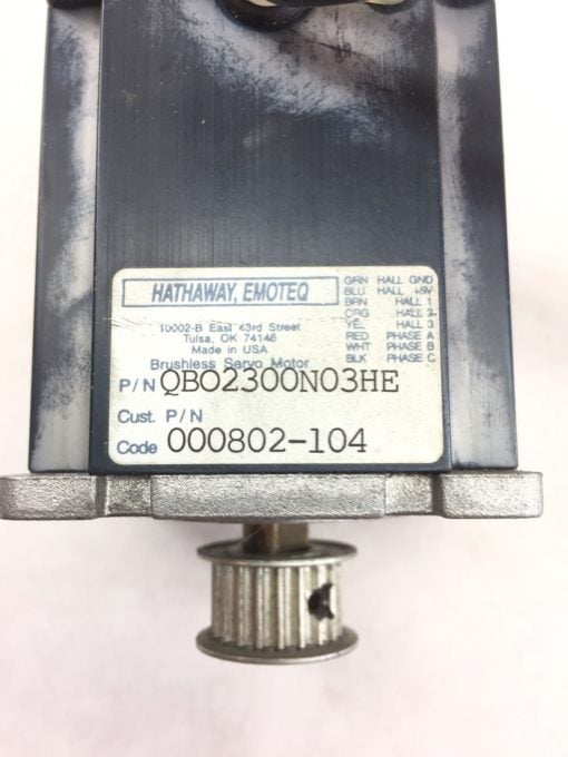 HATHAWAY EMOTEQ QBO2300N03HE BUSHLESS SERVO MOTOR (A442) 2