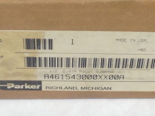 NIB! PARKER PNEUMATICS A451643000XX00A 1/2 D AIR PILOT SUBBASE VALVE (B201) 2