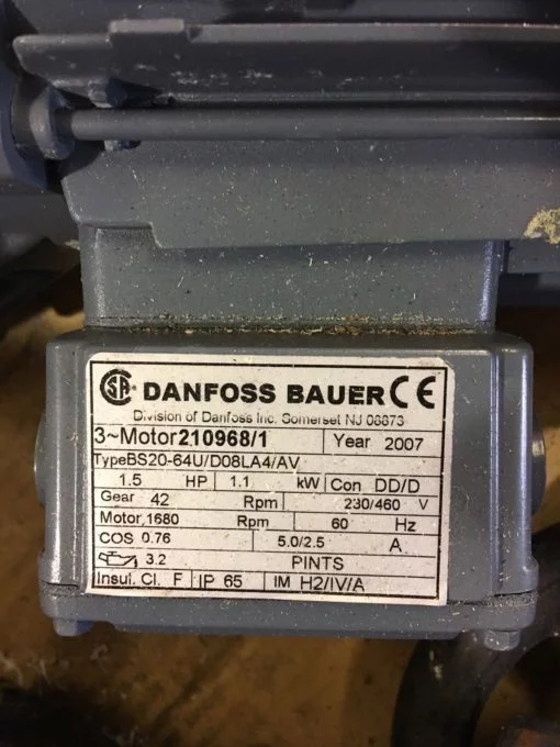 NEW Danfoss Bauer BS Series Worm Gear Motor 1