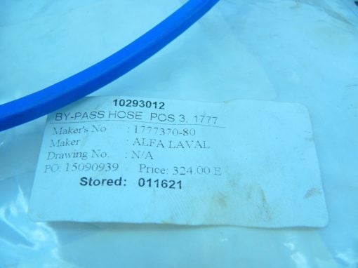 ALFA LAVAL TUMBA BY-PASS HOSE 1777370-80 NEW!!! (G44) 2