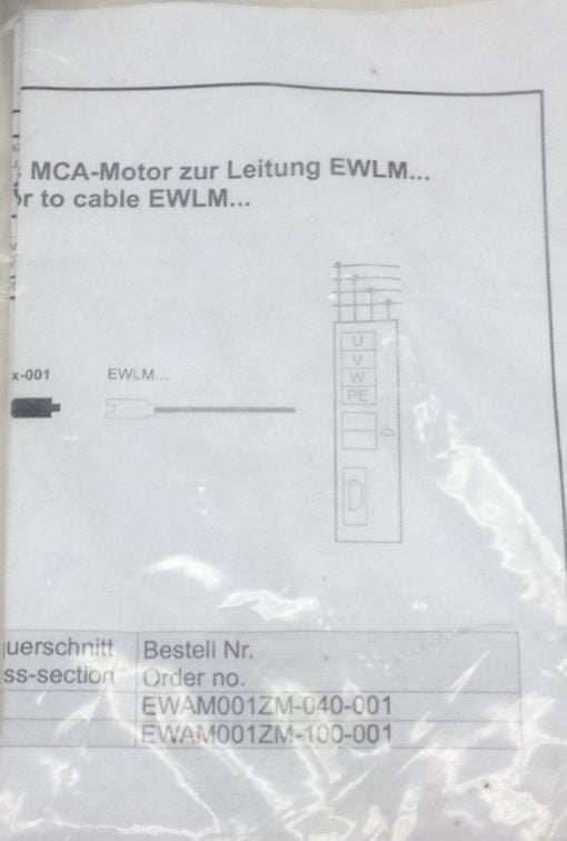 LENZE EWAM001ZM-100-001 SERVO MOTOR CABLE ADAPTER 13252238 4501617238 (B79) 3