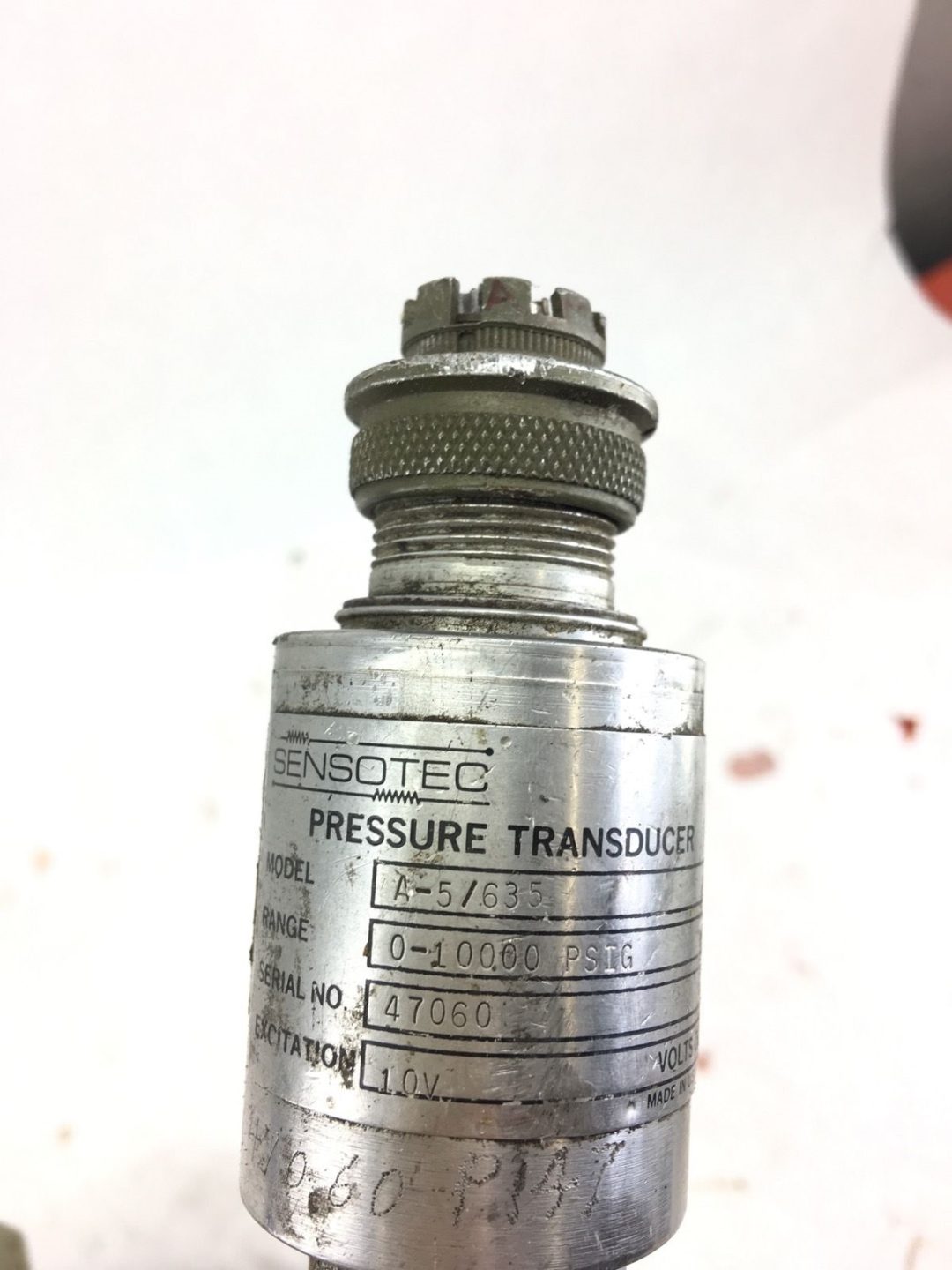 SENSOTEC A5/635 PRESSURE TRANSDUCER 0100 PSIG, B369