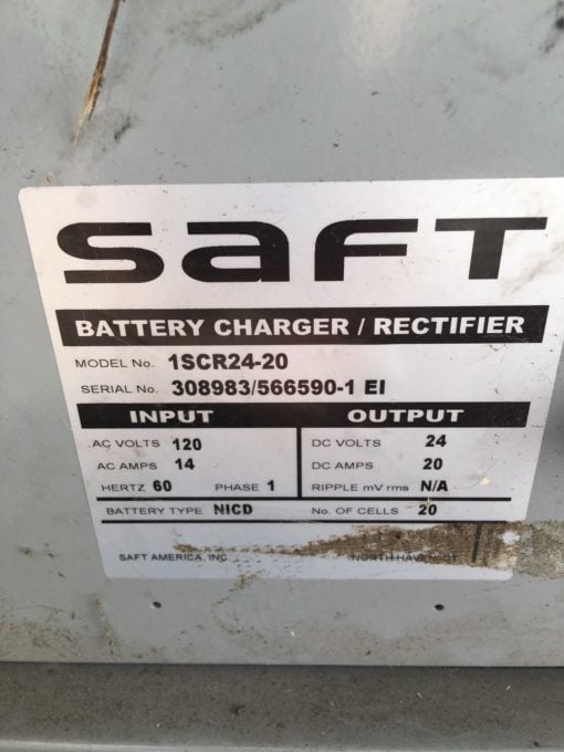 USED SAFT BATTERY CHARGER / RECTIFIER 1SCR4-20, FOR FORKLIFT BATTERYS (P3) 2