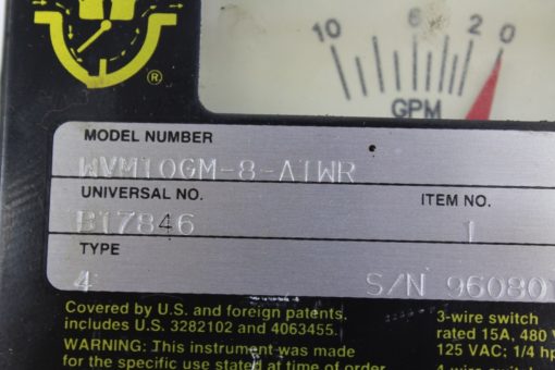 Universal Flow Monitors WVM10GM-8-A1WR Flow meter *NEW* (B251) 4