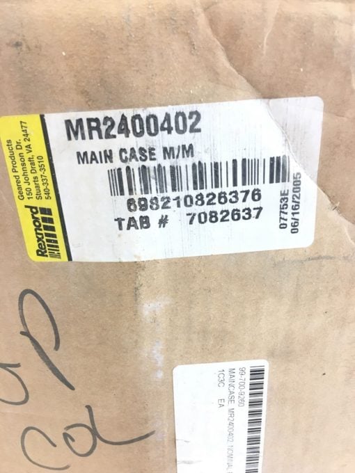 NEW IN BOX REXNORD MR2400402  MAIN CASE M/M, NOMINAL ROTATION, FAST SHIP! (B333) 2