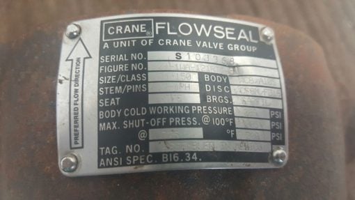 Crane Butterfly Flowseal figure # 04-1WA-121RTG-B *NEW* (B205) 3