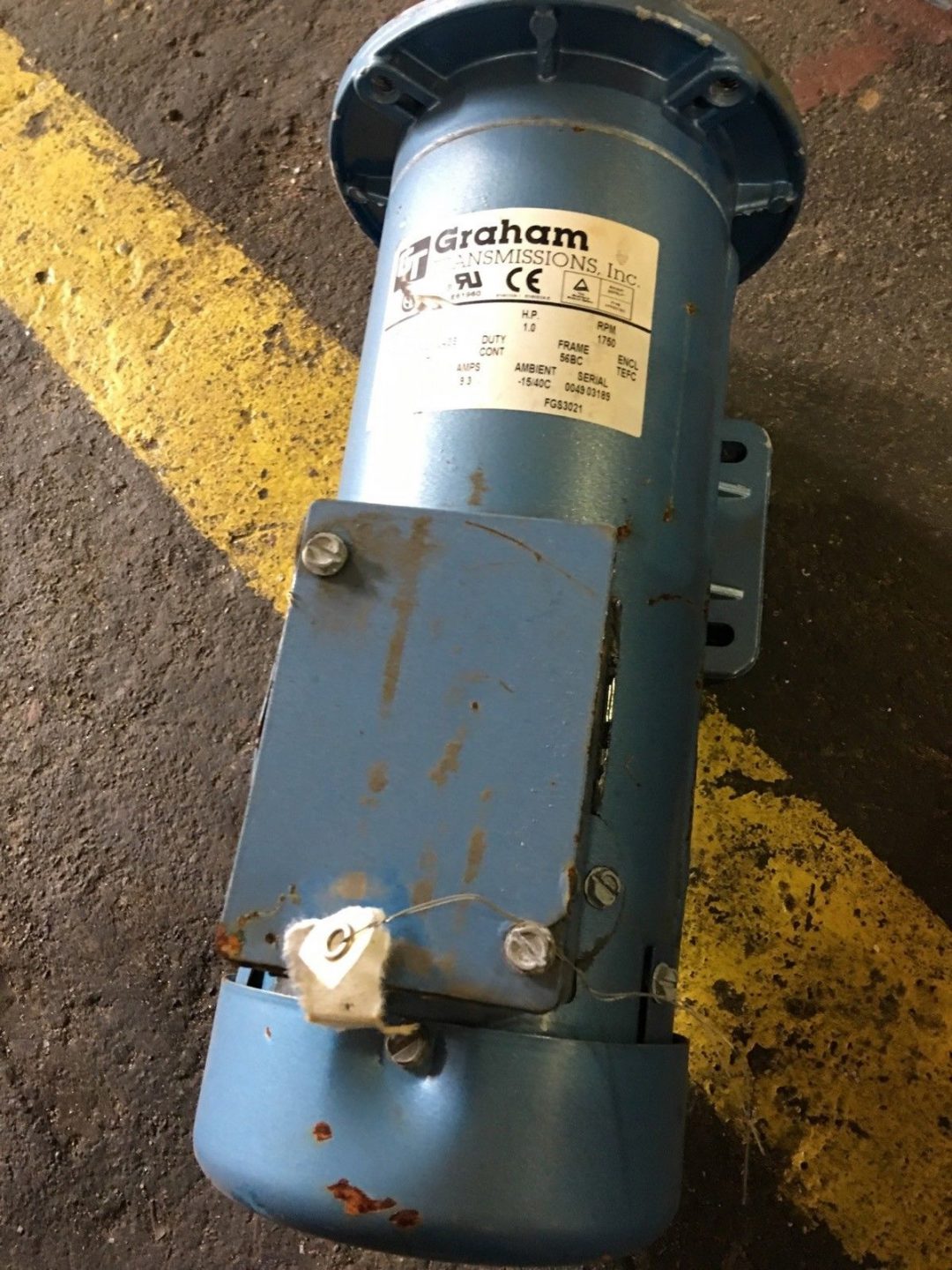 GRAHAM 800100 PM DC MOTOR, 1 HP, 90 VDC, RPM 1750, 9.3 AMPS (NM4PT)