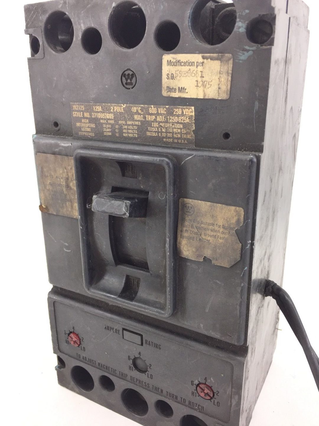 WESTINGHOUSE CIRCUIT BREAKER 458D067G0 IN GREAT SHAPE (B51)
