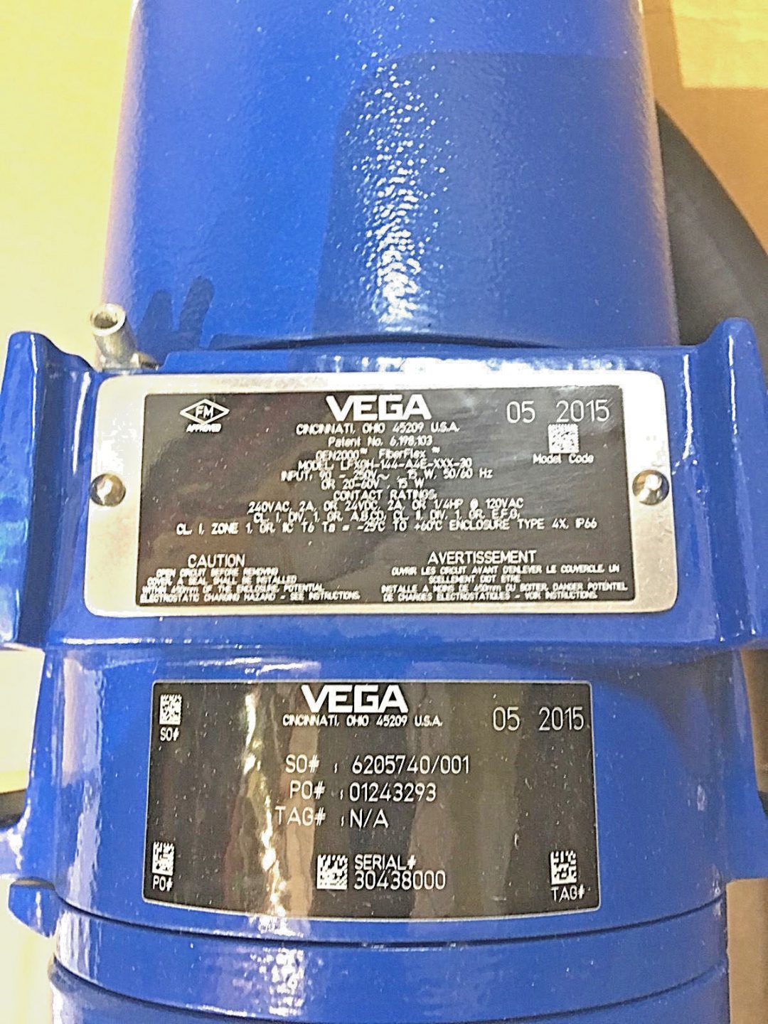 OHMART VEGA GEN2000 FIBERFLEX LFXG-144-A4E-XXX-30 LEVEL DETECTOR, P9