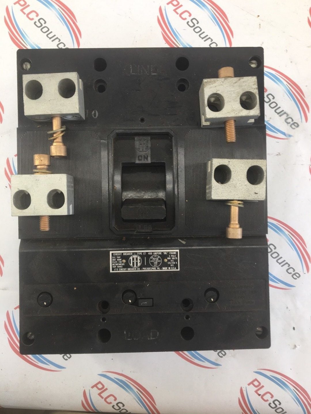 ITE TYPE ET 400A JKL FRAME 3 POLE 600VAC TRIP SETTINGS CIRCUIT