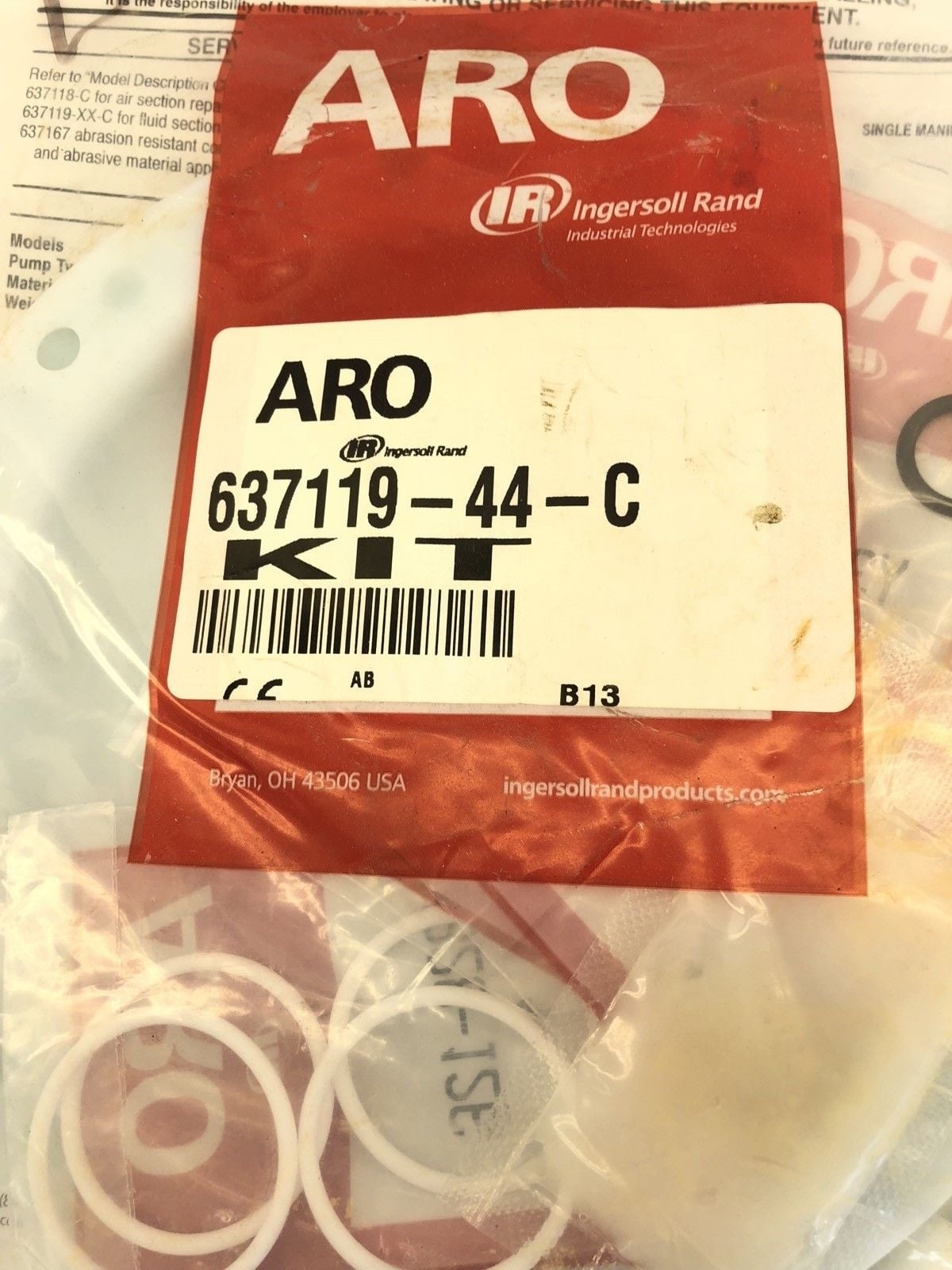 ARO INGERSOLL RAND ARO 637119-44-C Fluido a Ventosa Servizio Kit Riparazione 