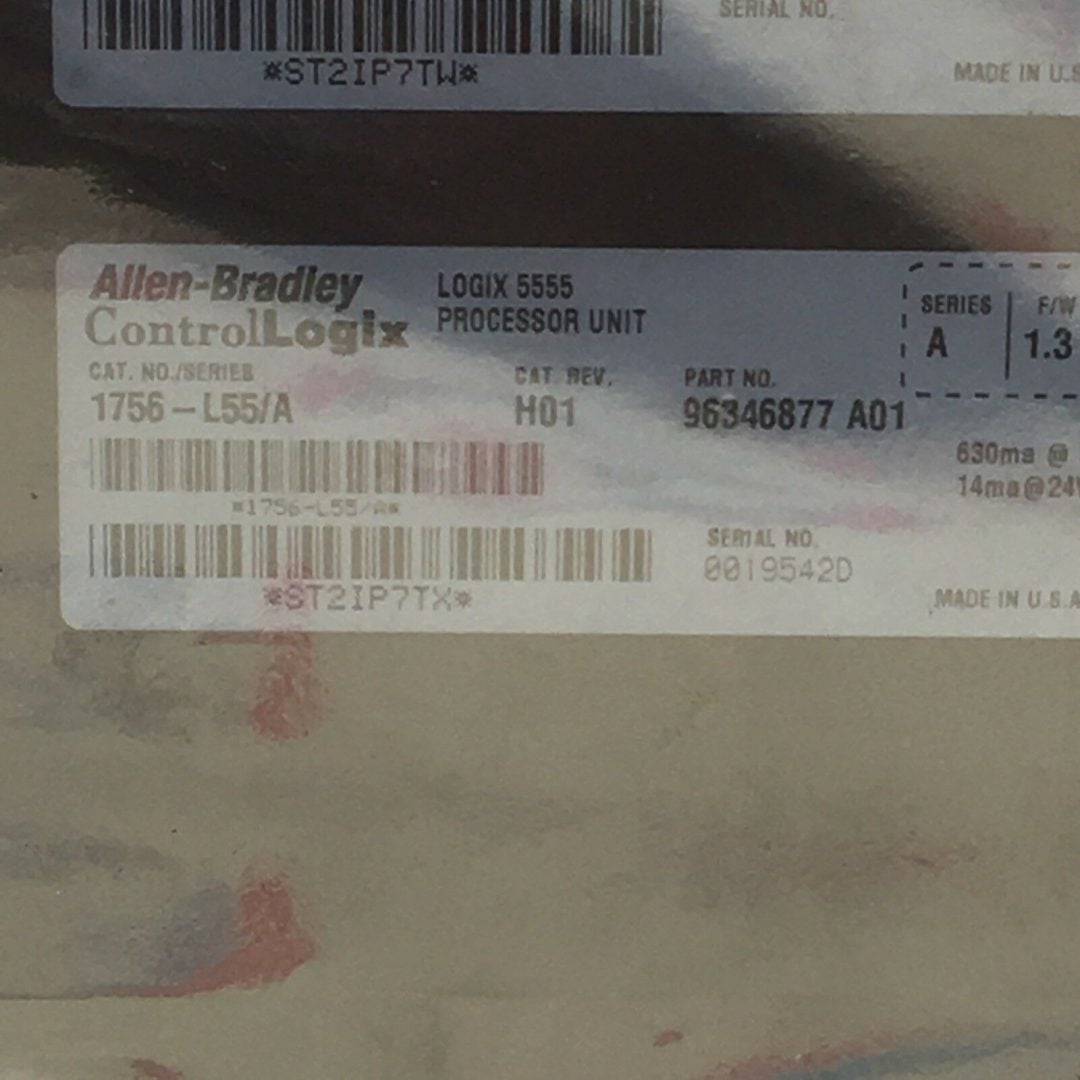 ALLEN-BRADLEY 1756-L55 PROCESSOR UNIT 1756-M14 MEMORY EXPANSION