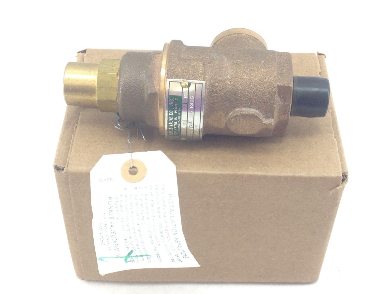 KUNKLE PRESSURE RELIEF VALVE 20 MO1 F88 1/2″ 125 PSIG CAP: 10GPM S110-067 (H340) 1