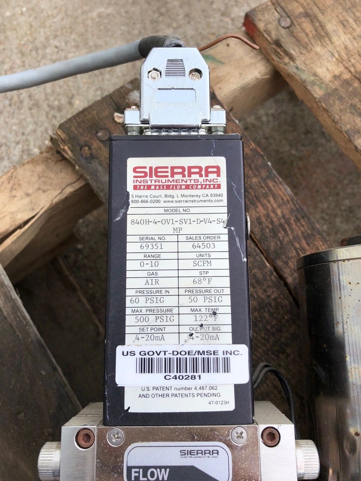 USED SIERRA INSTRUMENTS 840-H-4-OV1-SV1-D-V4-S4-MP MASS FLOW CONTROLLER 2
