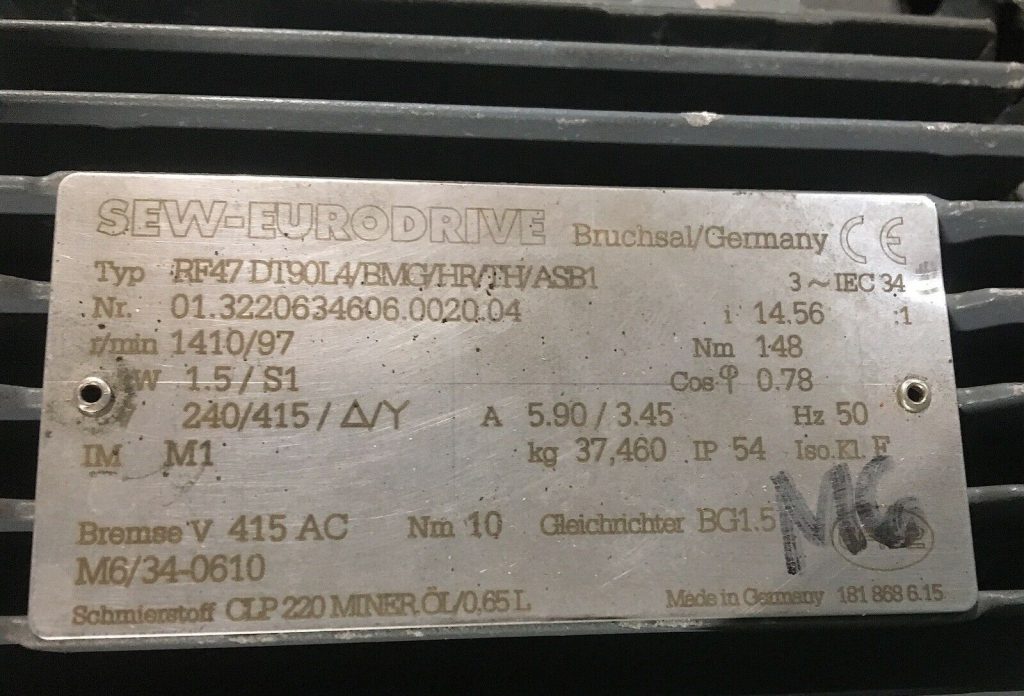 SEW-EURODRIVE RF47 DT90L4/BMG/HR/TH/ASB1
