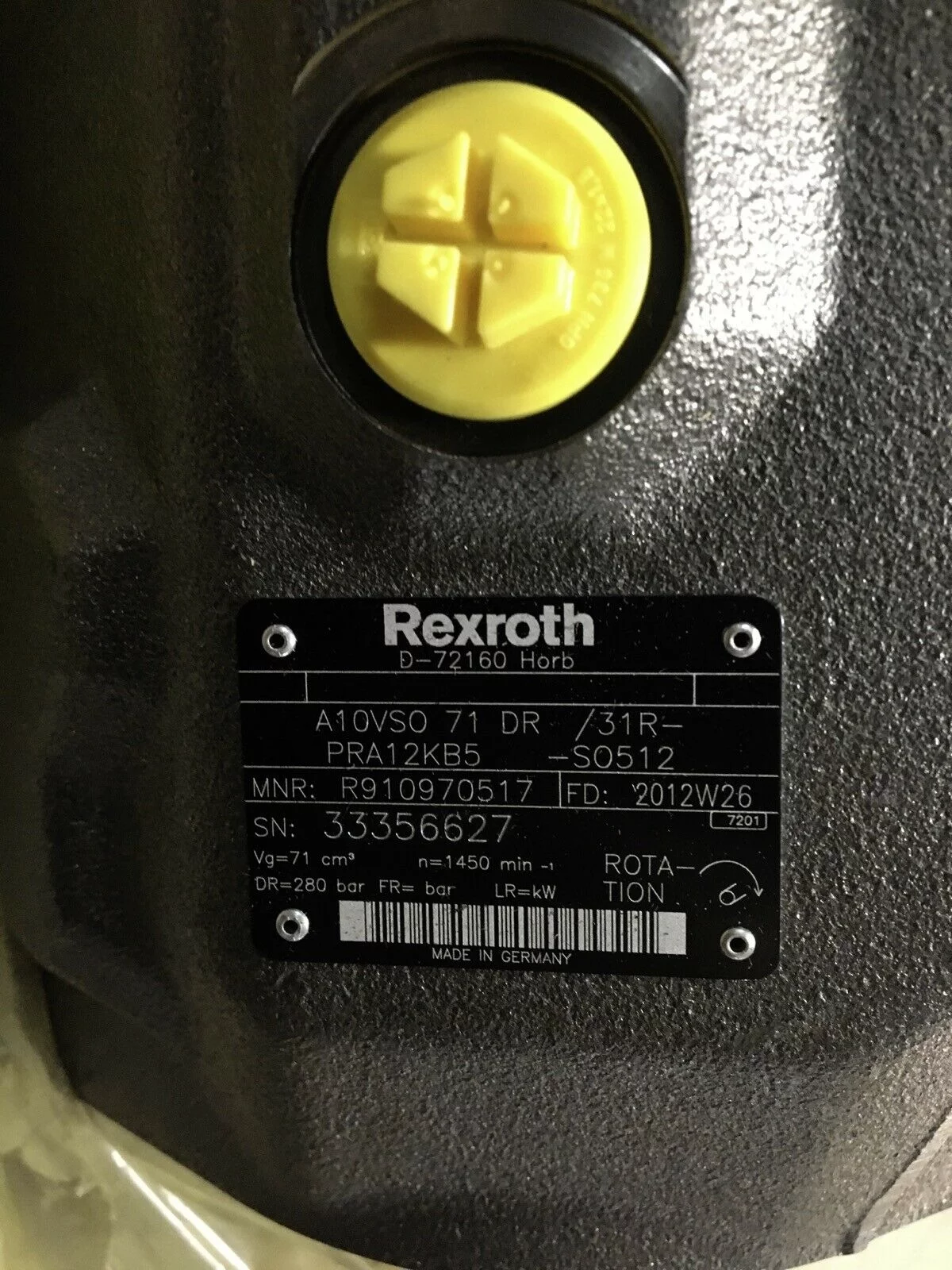 REXROTH A10VS0-71 DR/31R-PRA12KB5-S0512 R910970517 PISTON PUMP - Image 2