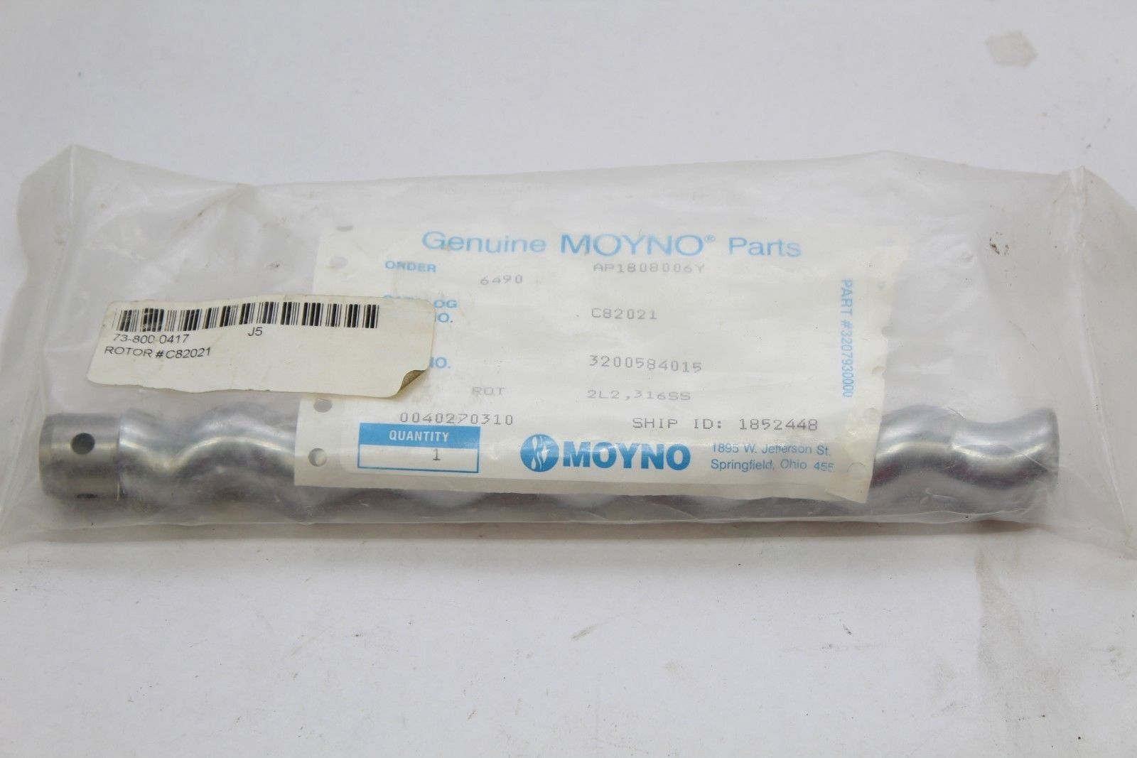 NEW SEALED PKG C82021 MOYNO 2L2 CAVITY PUMP ROTOR 8-1/2″ STAINLESS STEEL (F232) 1