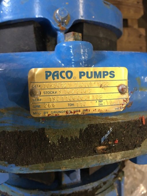 USED PACO 10-30121 Centrifical Pump, 15HP Baldor Motor JMM2513T 1760 RPM (NM3PT) 2