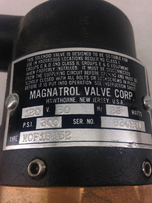 MAGNATROL VALVE M0F18A52 2 WAY SOLENOID VALVE (B422) 2