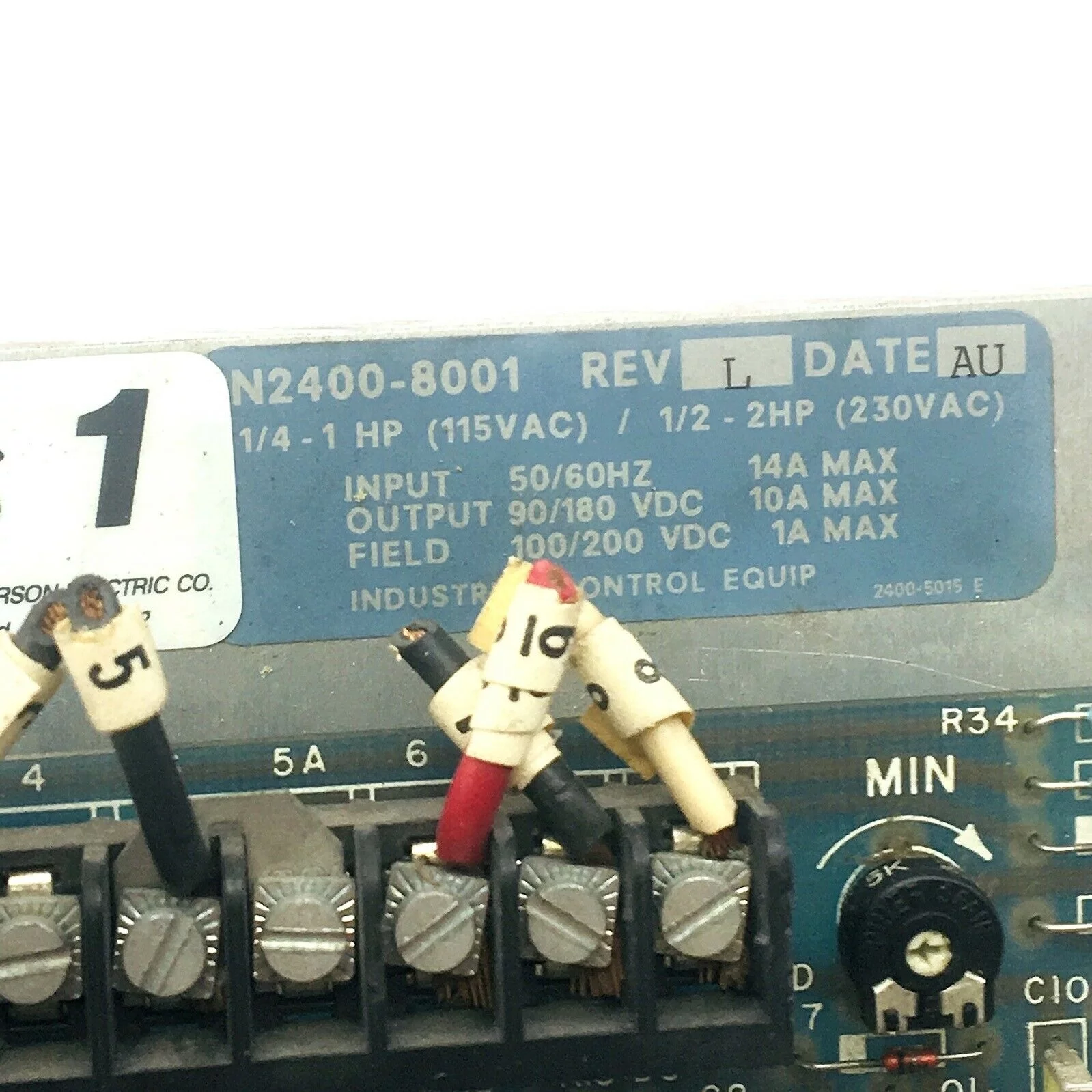 EMERSON CONTROL TECHNIQUES N2400-8001 Rev. L FOCUS 1 BOARD - Image 3