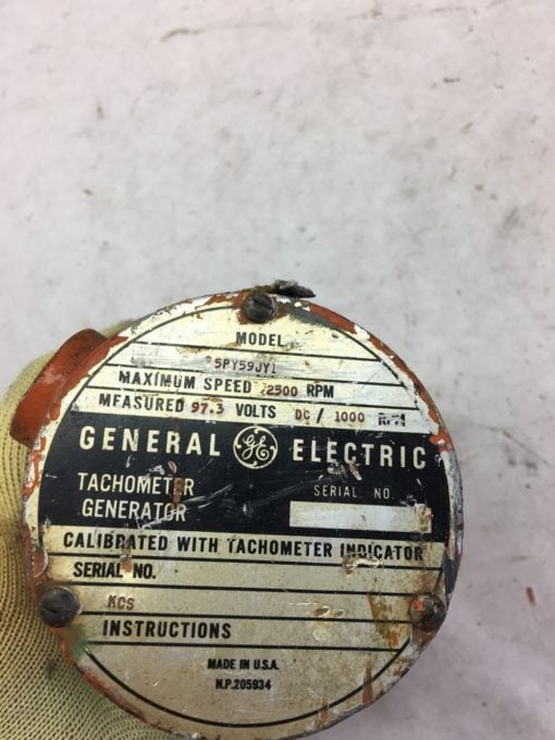 USEDÂ General Electric 5PY59JY1 Tachometer Generator, 2500 RPM, FAST SHIP! B351 2