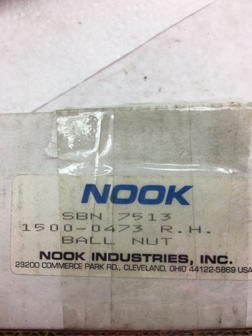 NEW IN BOX NOOK INDUSTRIES SBN7513 BALL NUT 1500-0473 RH, FAST SHIPPING! H267 2