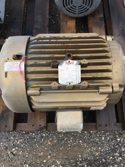 USED GOLD BALDOR SUPER E EM2333T 15 HP, 1765 RPM 3 PHASE ELECTRIC MOTOR, (CONNEX 1