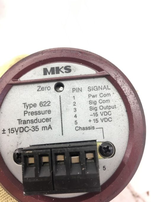 USED MKS Baratron Pressure Transducer 622A-11TAD 15VDC-35mA, FAST SHIP! B363 2