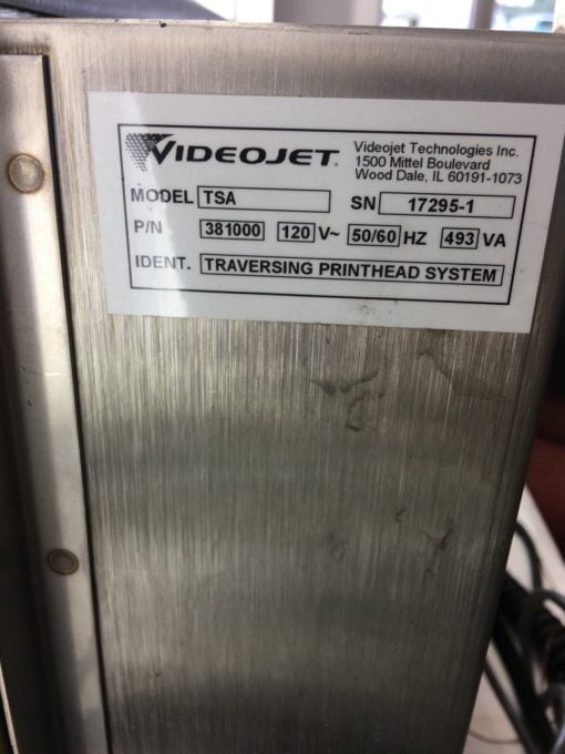 VIDEOJET 1310 INK JET PRINTER W/ ZX-100 & TSA TRAVERSING PRINTHEAD SYSTEM (B113) 8