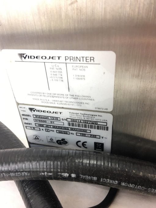 VIDEOJET 1310 SMALL CHARACTER INK JET PRINTER 378600-01, WORKING, WARRANTY! 8