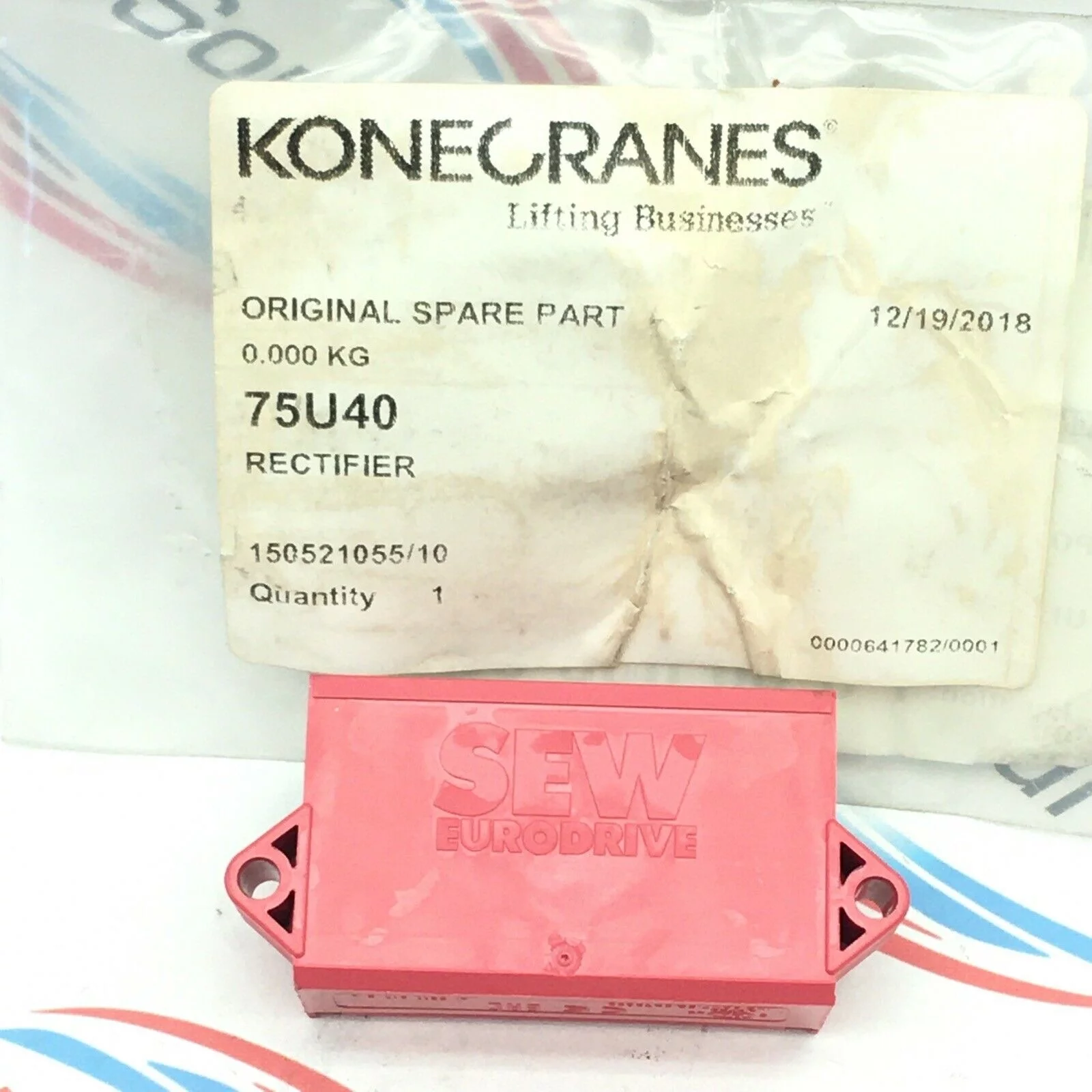 SEW EURODRIVE BGE1.5 825.385.4 BRAKE RECTIFIER, KONECRANES 75U40