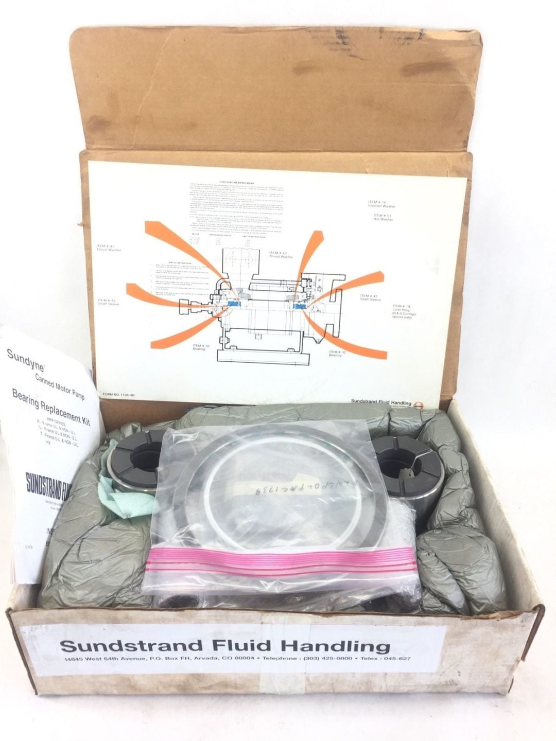 SUNDSTRAND SUNDYNE 2ND DEVO DVLT PUMP SERVICE KIT 412000796 (B61)