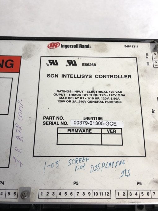 FOR PARTS Ingersoll Rand SGN Intellisys Controller 54641196, FAST SHIP! (H331) 3