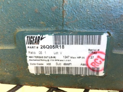 DODGE TIGEAR 2 GEAR REDUCER 26Q05R18 RATIO 05:1 (HPPT) 7