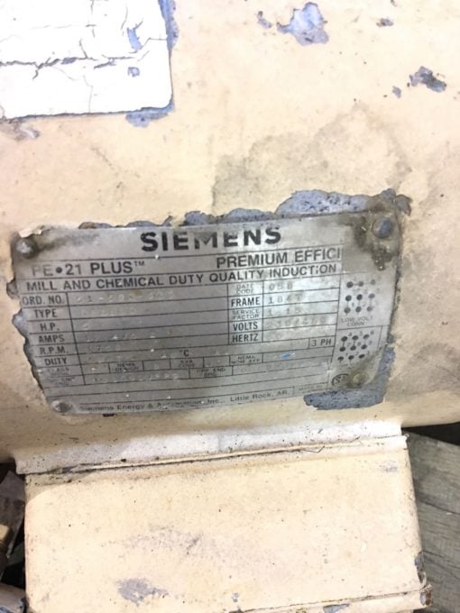 USED SIEMENS 51-502-023 RGZESD 5 HP, 1750 RPM, 184T FRAME, MOTOR, (NP3) 2